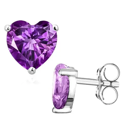 1.39 CT AMETHYST 925 STERLING SILVER EARRINGS STUD