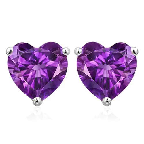1.39 CT AMETHYST 925 STERLING SILVER EARRINGS STUD