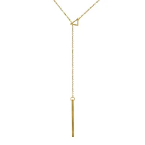 14k Gold Plated Triangle Lariat Necklace
