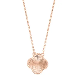 14k Rose Gold Plated Beveled Flower Necklace