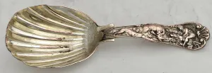 19th Century Silver Plate on Copper Stag Hunt Caddy Spoon, After Thomas Stothard.