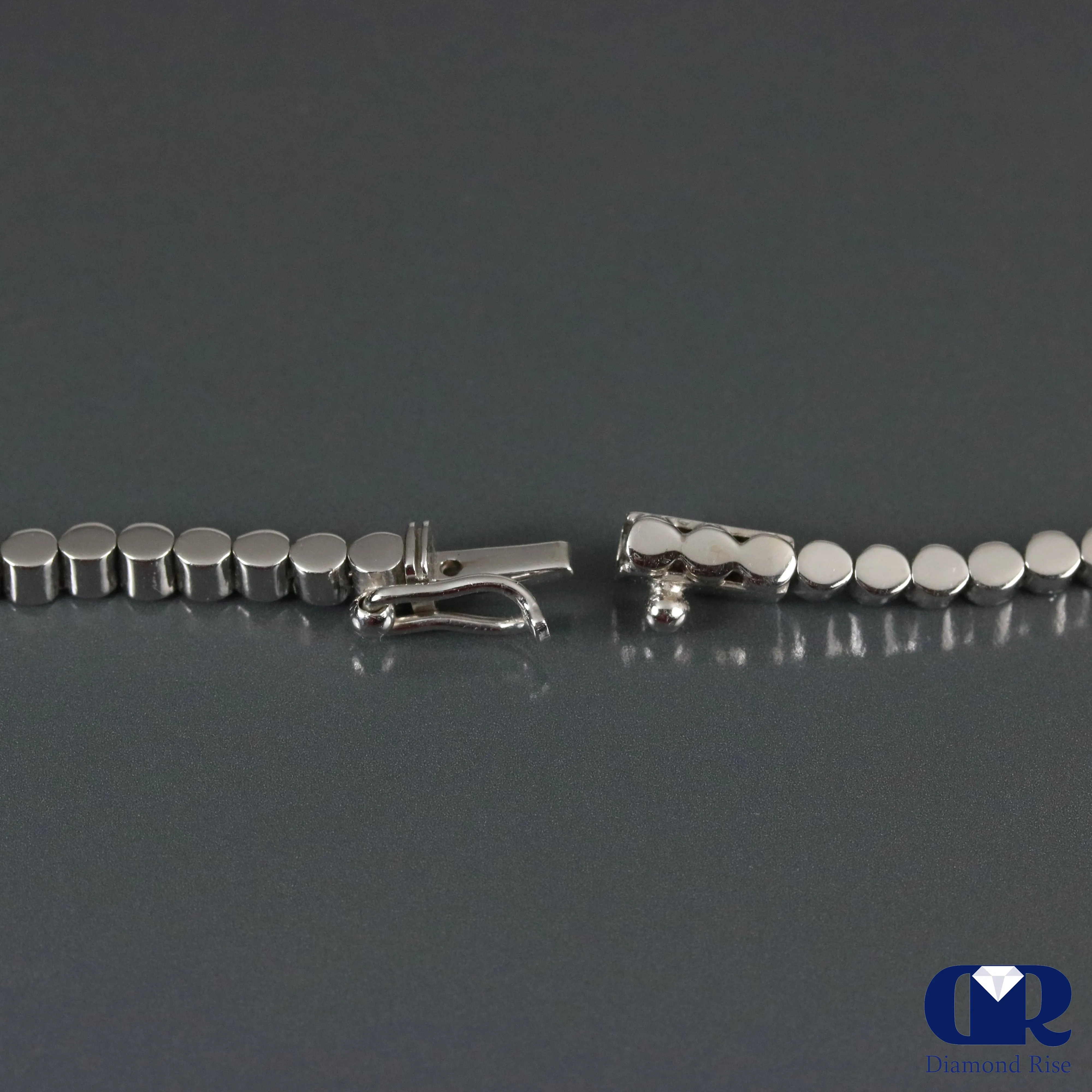 4.04 Ct Diamond Necklace In 18K White Gold 17" Chain