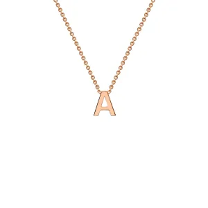 9K Rose Gold 'A' Initial Adjustable Letter Necklace 38/43cm