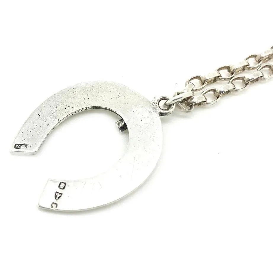 Antique Victorian 1898 Silver Horseshoe Necklace