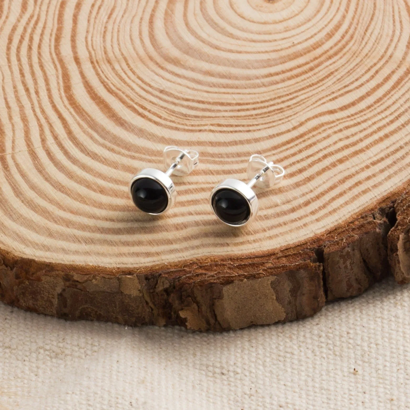 Black Onyx Stud Earrings
