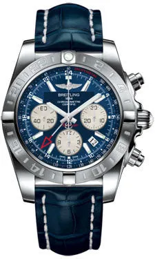 Breitling - Chronomat 44 GMT Stainless Steel on Croco Strap