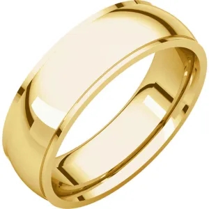 Classic Edge Wedding Band (High Polish) in 14k Gold