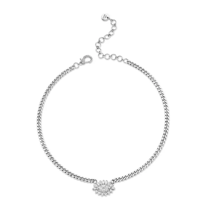 DIAMOND EVIL EYE BABY LINK NECKLACE