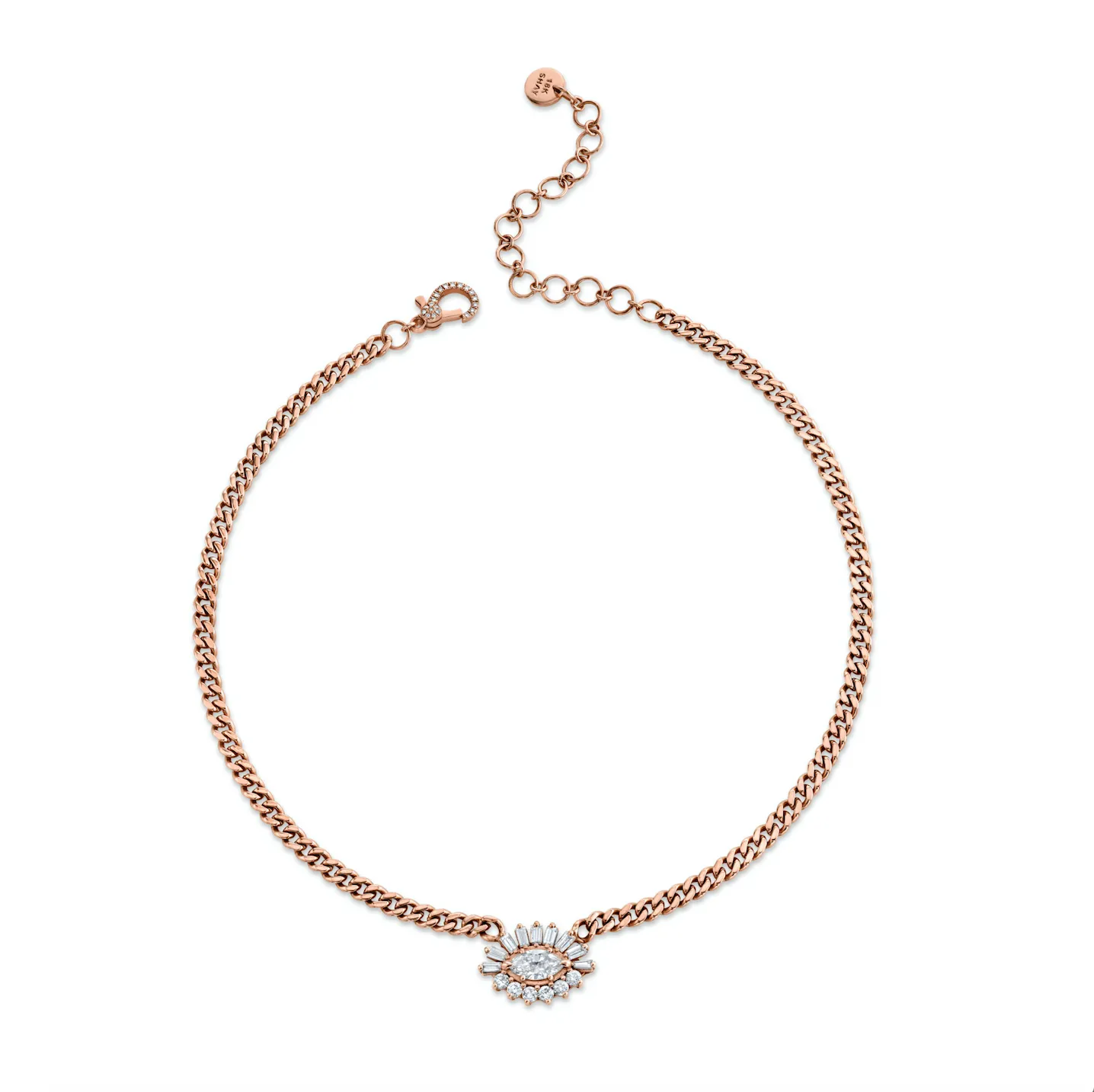 DIAMOND EVIL EYE BABY LINK NECKLACE