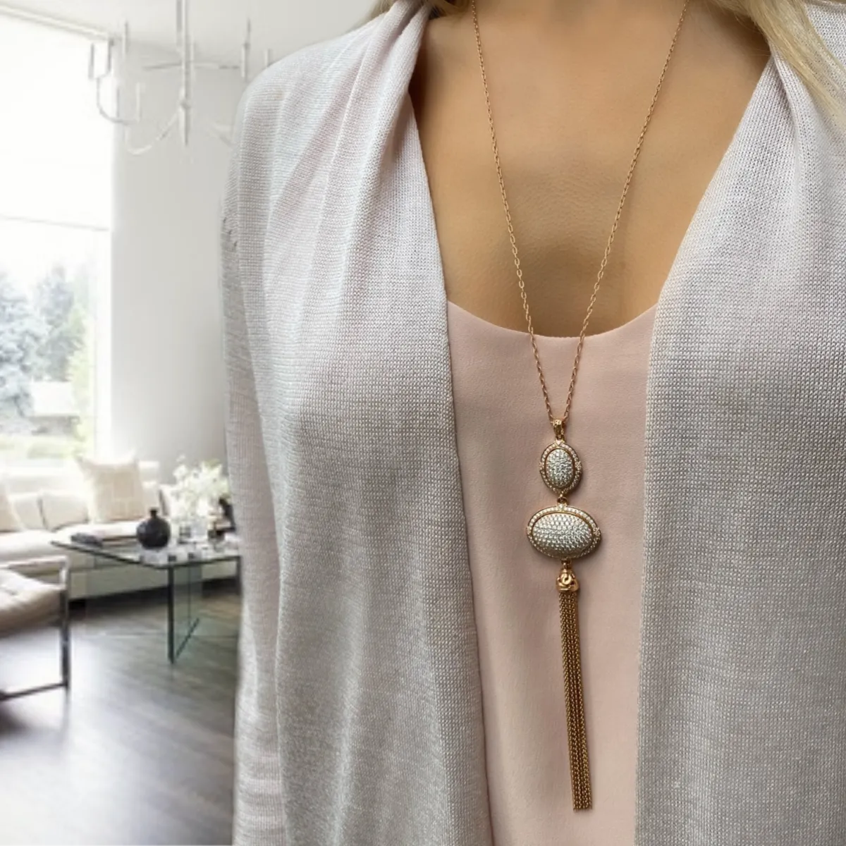 Diamond Tassel Necklace