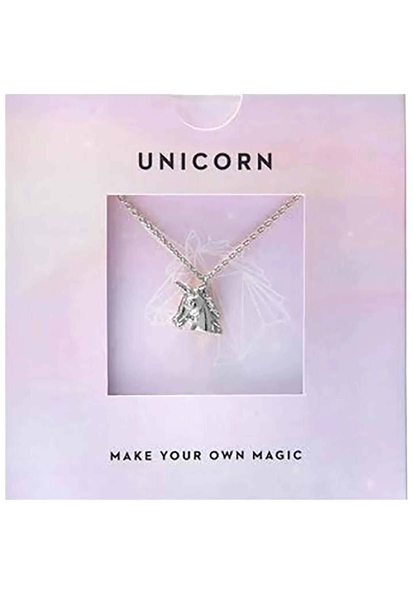 Emoji Unicorn Necklace in Silver