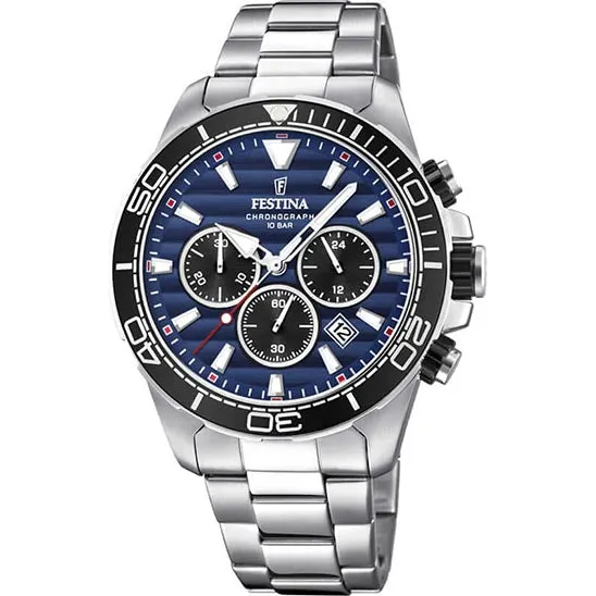 Festina Prestige Stainless Steel Chronograph Mens Watch I Model F20361/3 Quartz Movement