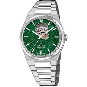 Festina Swiss Made Rive Stainless Steel Analog Mens Watch I Model F20053/3 Automatic Movement