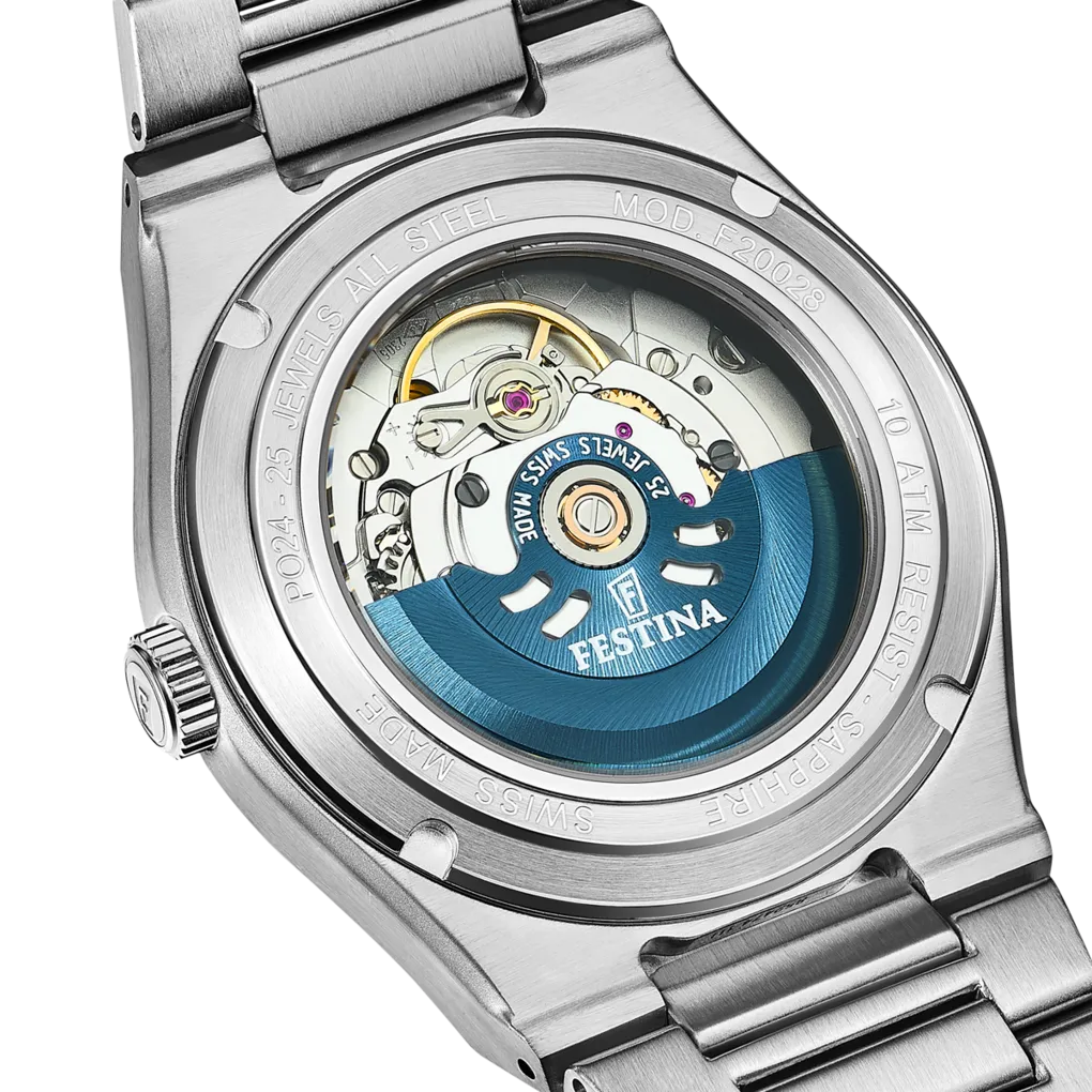 Festina Swiss Made Stainless Steel Analog Mens Watch I Model F20028/1 Automatic Movement