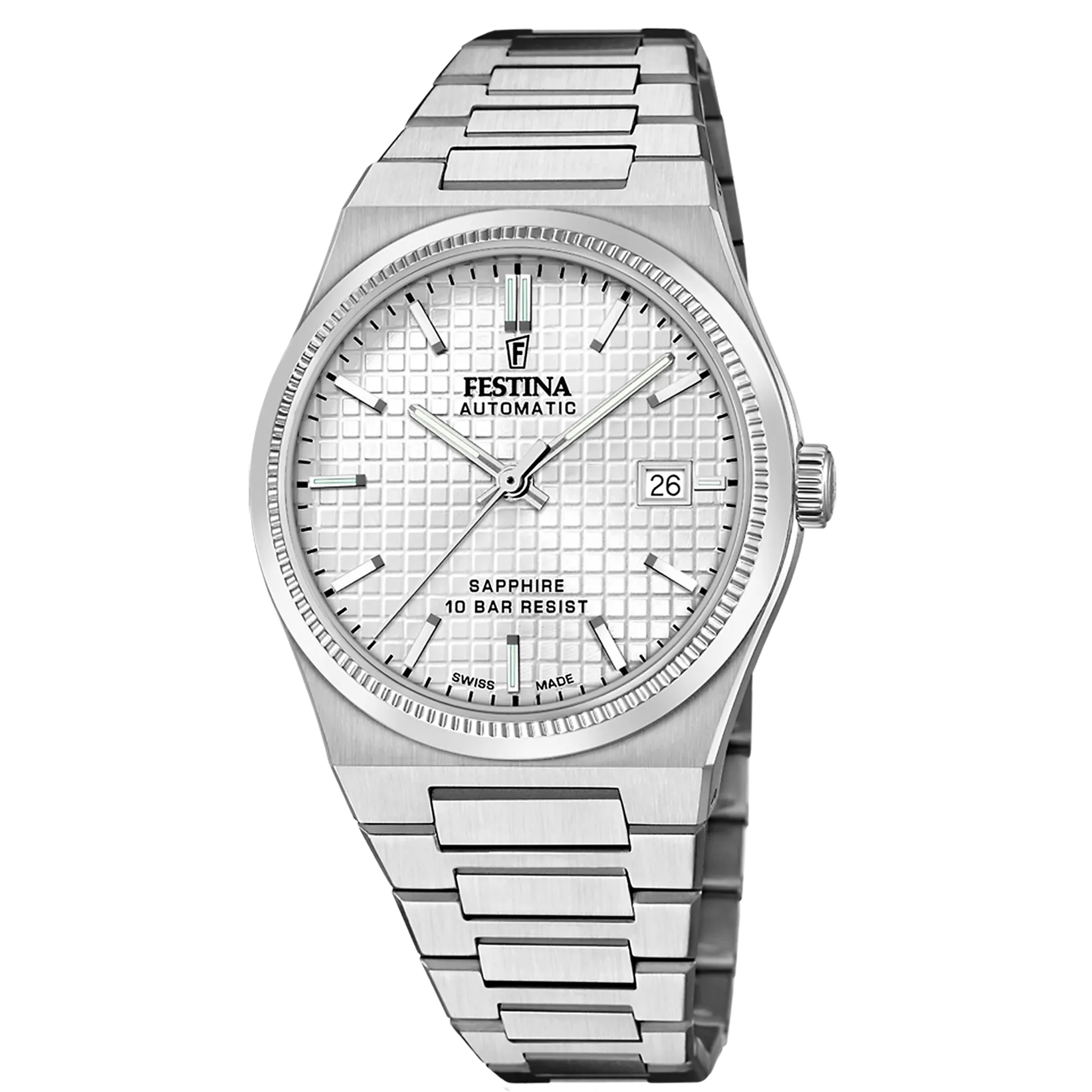 Festina Swiss Made Stainless Steel Analog Mens Watch I Model F20028/1 Automatic Movement