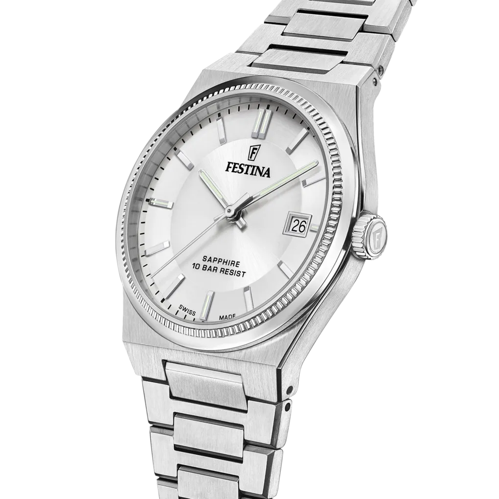 Festina Swiss Made Stainless Steel Analog Mens Watch I Model F20034/1 Quartz Movement