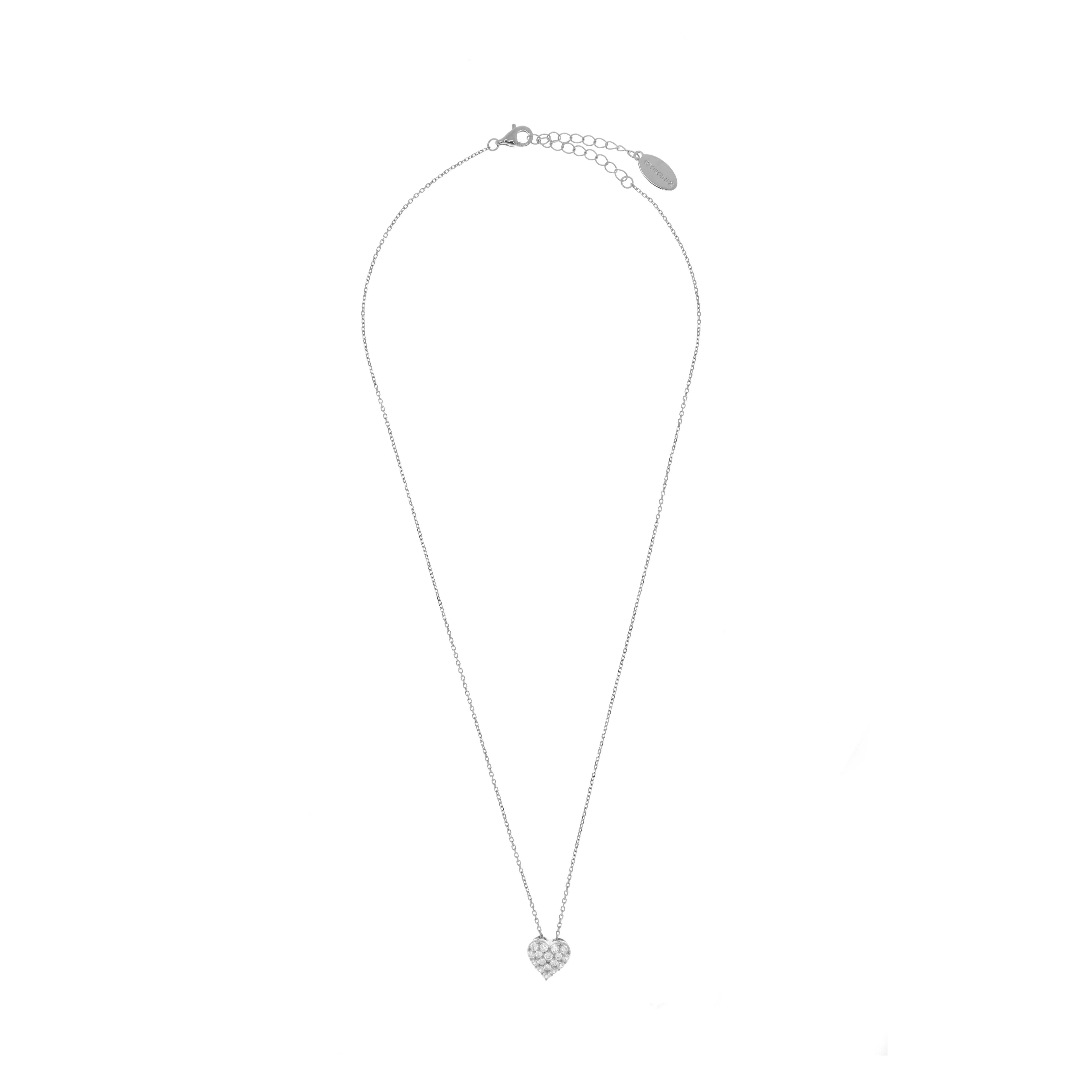 Georgini Sweetheart Sparkly Heart Pendant- Silver