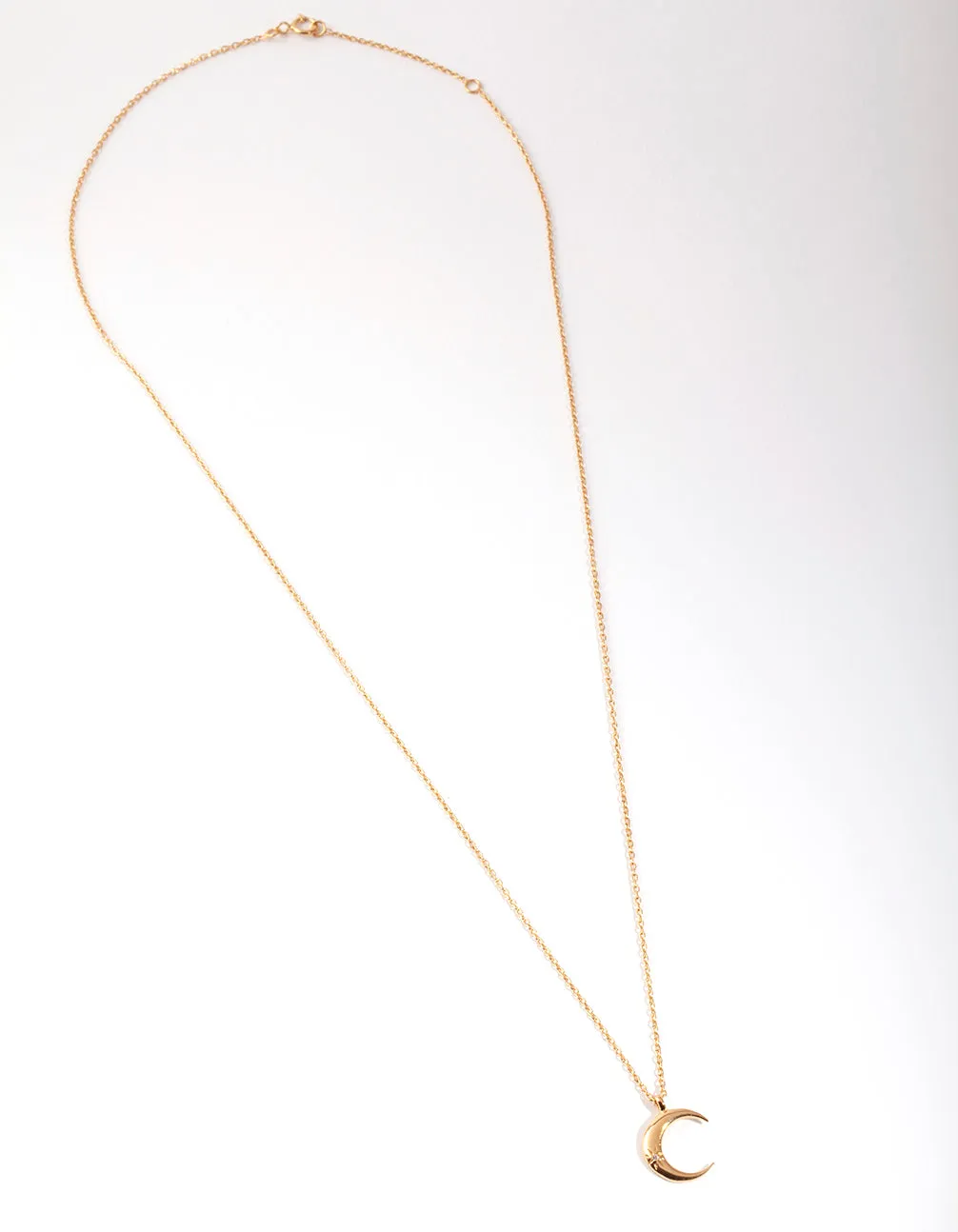 Gold Plated Sterling Silver Crescent Moon Necklace