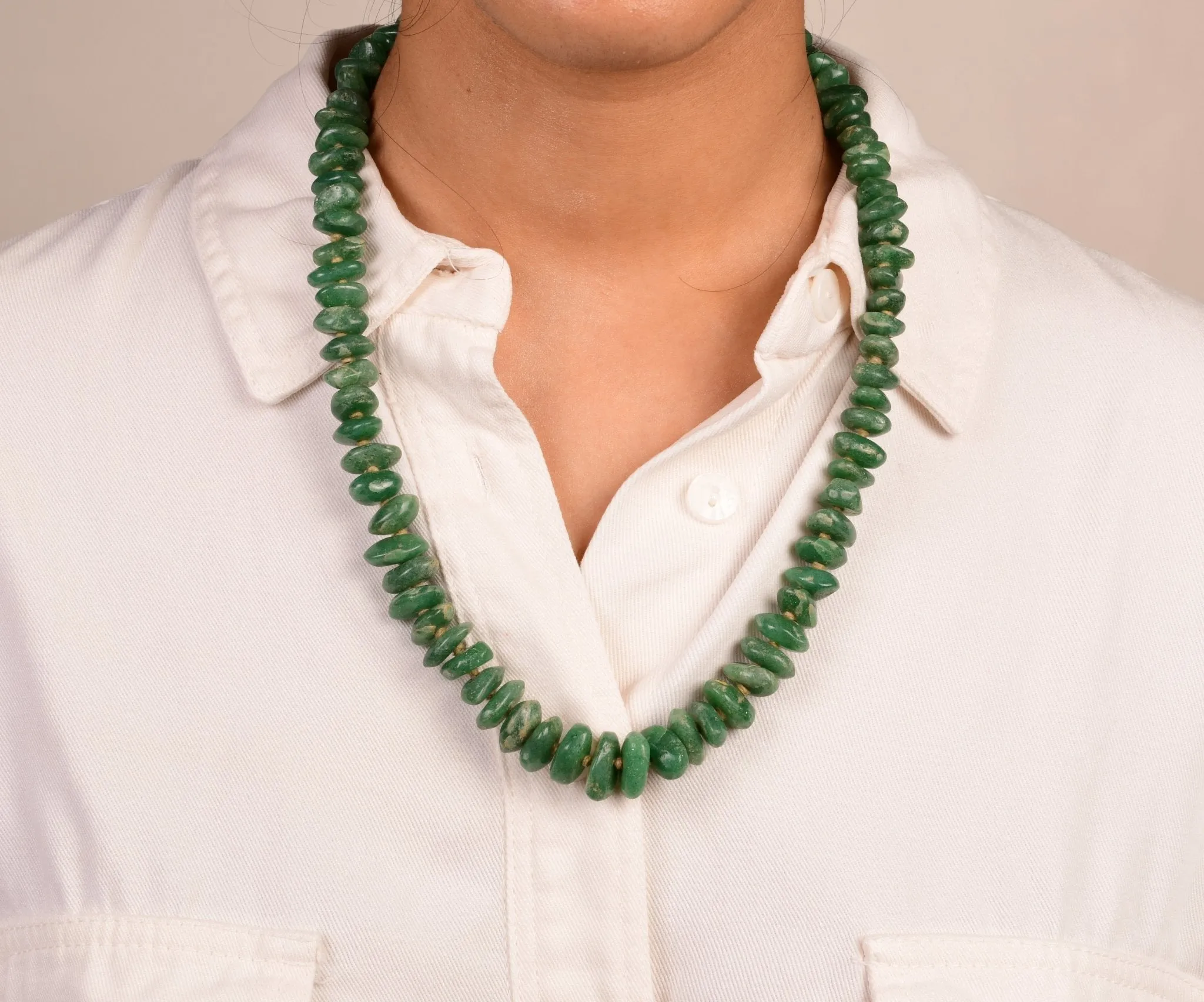 Green Aventurine Button Mala