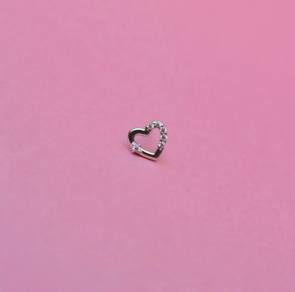 Heart Single Stud - Silver