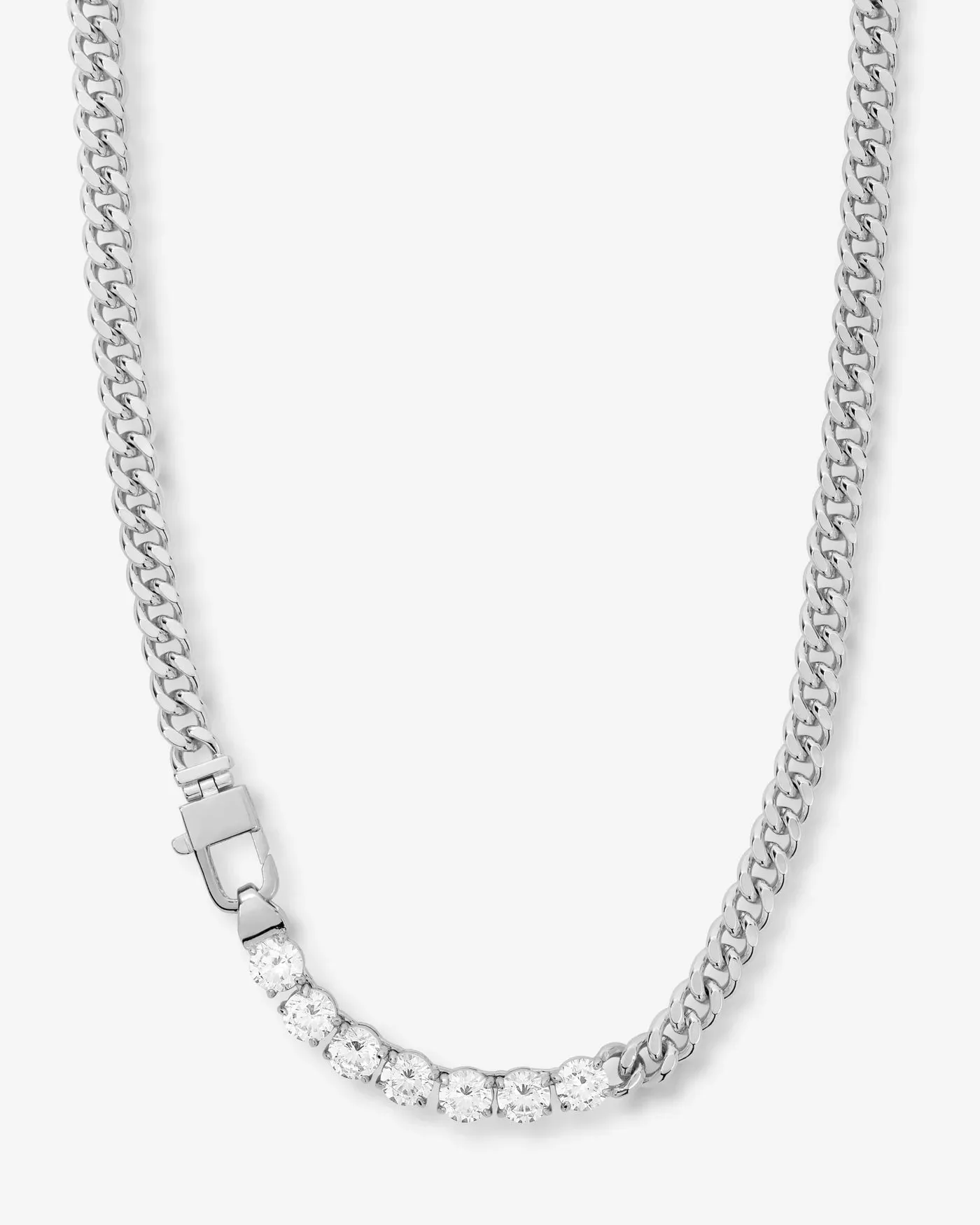 Julian Loves Diamonds Necklace 18" Silver|White Diamondettes