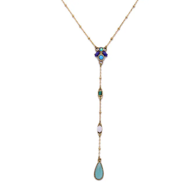 KISS ME Chic Long Geometric Pendant Necklace Gold Color Alloy Sweater Chains Necklace Brand Jewelry for Girls