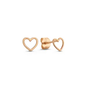 La Concorde Amore 14 karat rose gold ear studs with heart