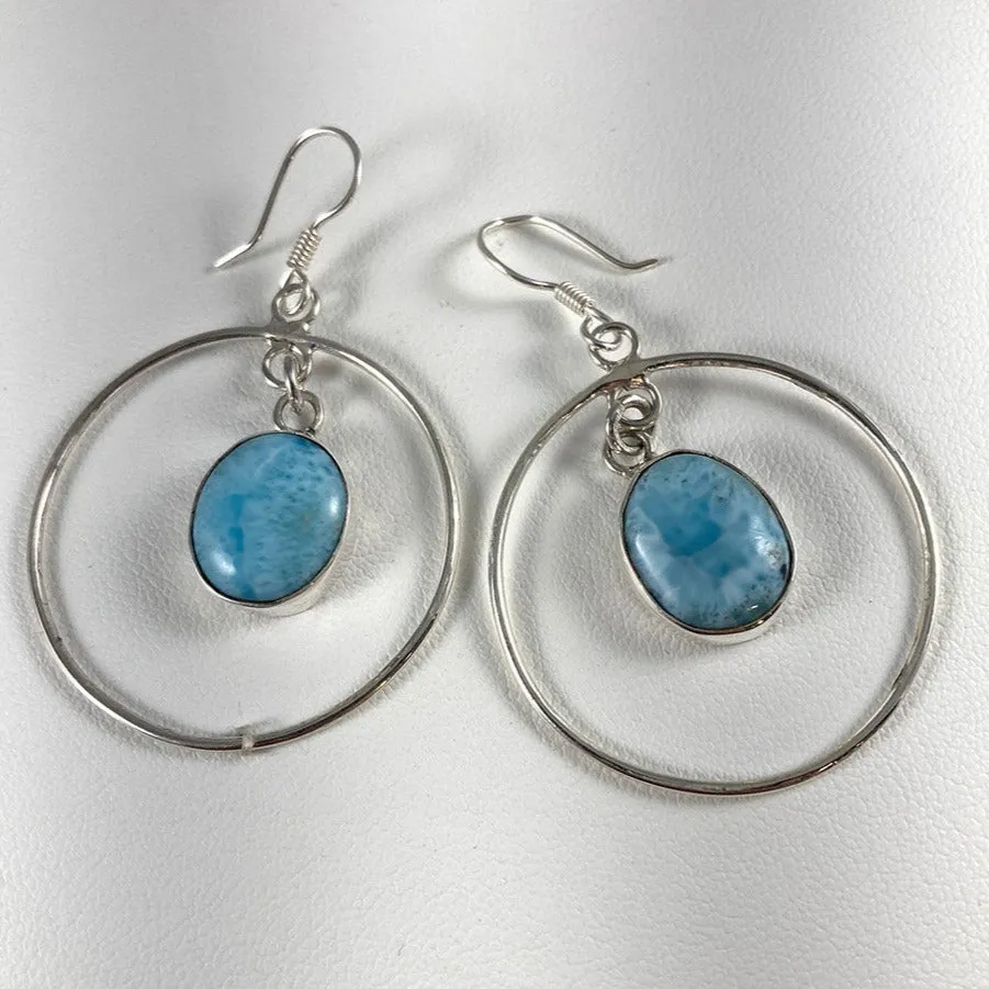 Larimar & Sterling Silver Earrings
