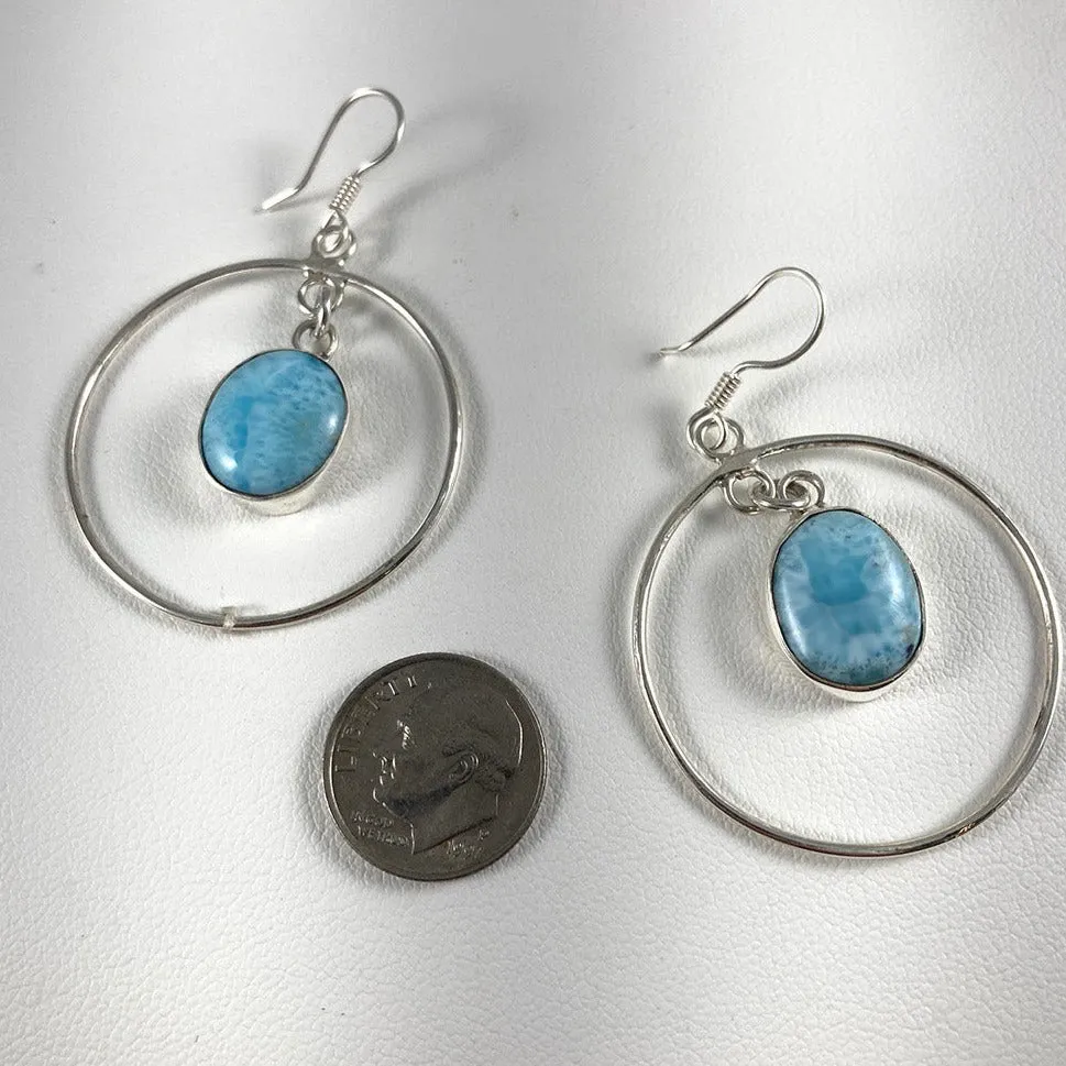 Larimar & Sterling Silver Earrings