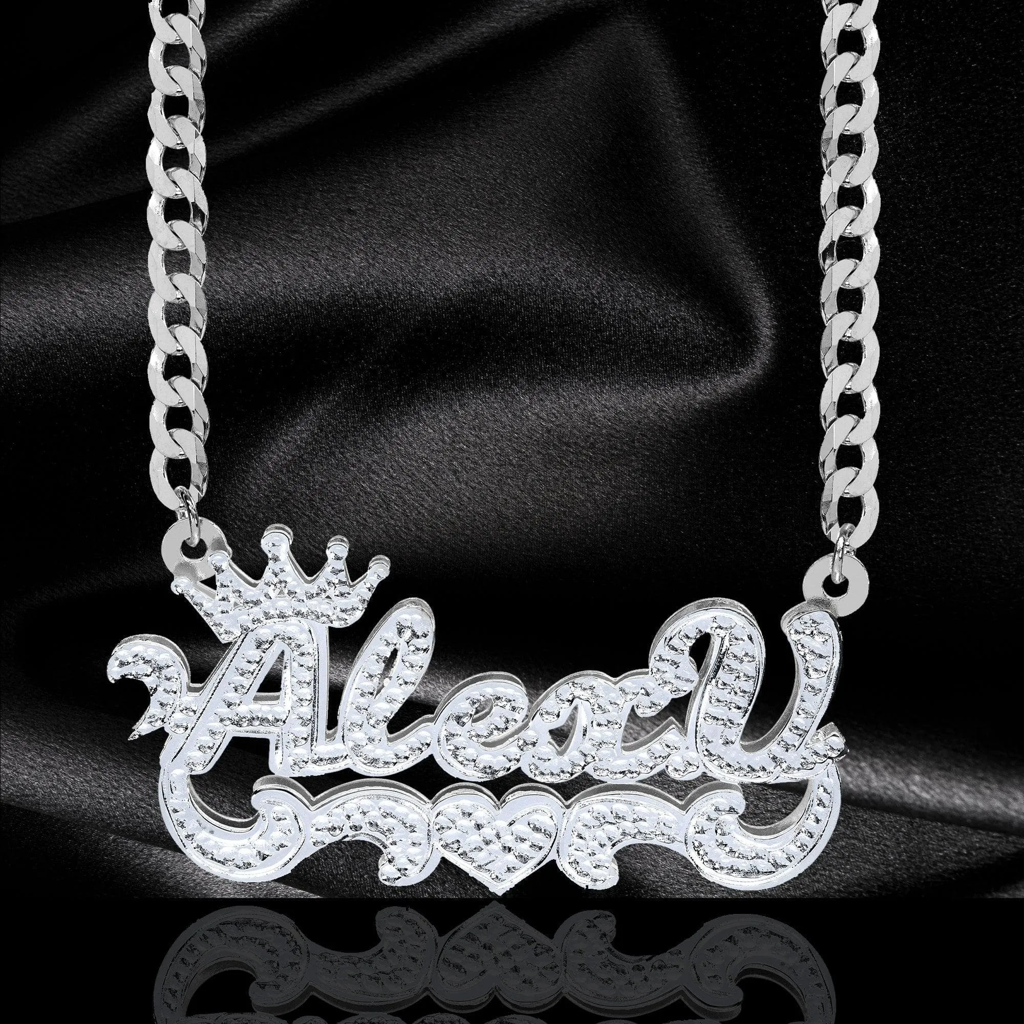 <p>Personalized .925 Sterling Silver Double Plate Necklace -<span style="color: #ff0000;"> FREE SHIPPING</span></p>