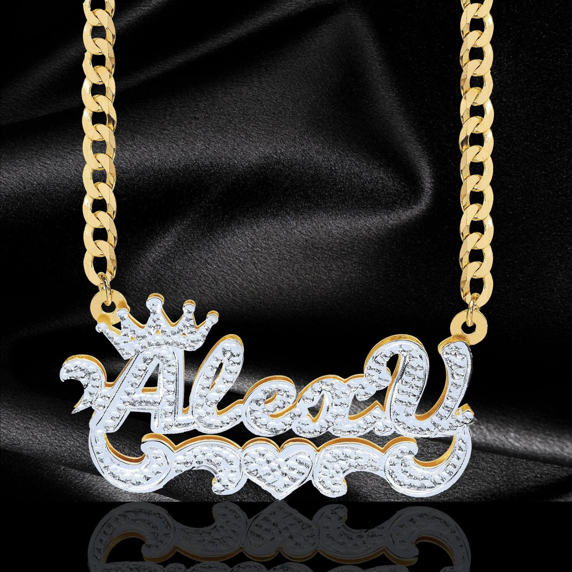 <p>Personalized .925 Sterling Silver Double Plate Necklace -<span style="color: #ff0000;"> FREE SHIPPING</span></p>