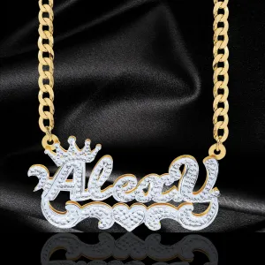 <p>Personalized .925 Sterling Silver Double Plate Necklace -<span style="color: #ff0000;"> FREE SHIPPING</span></p>