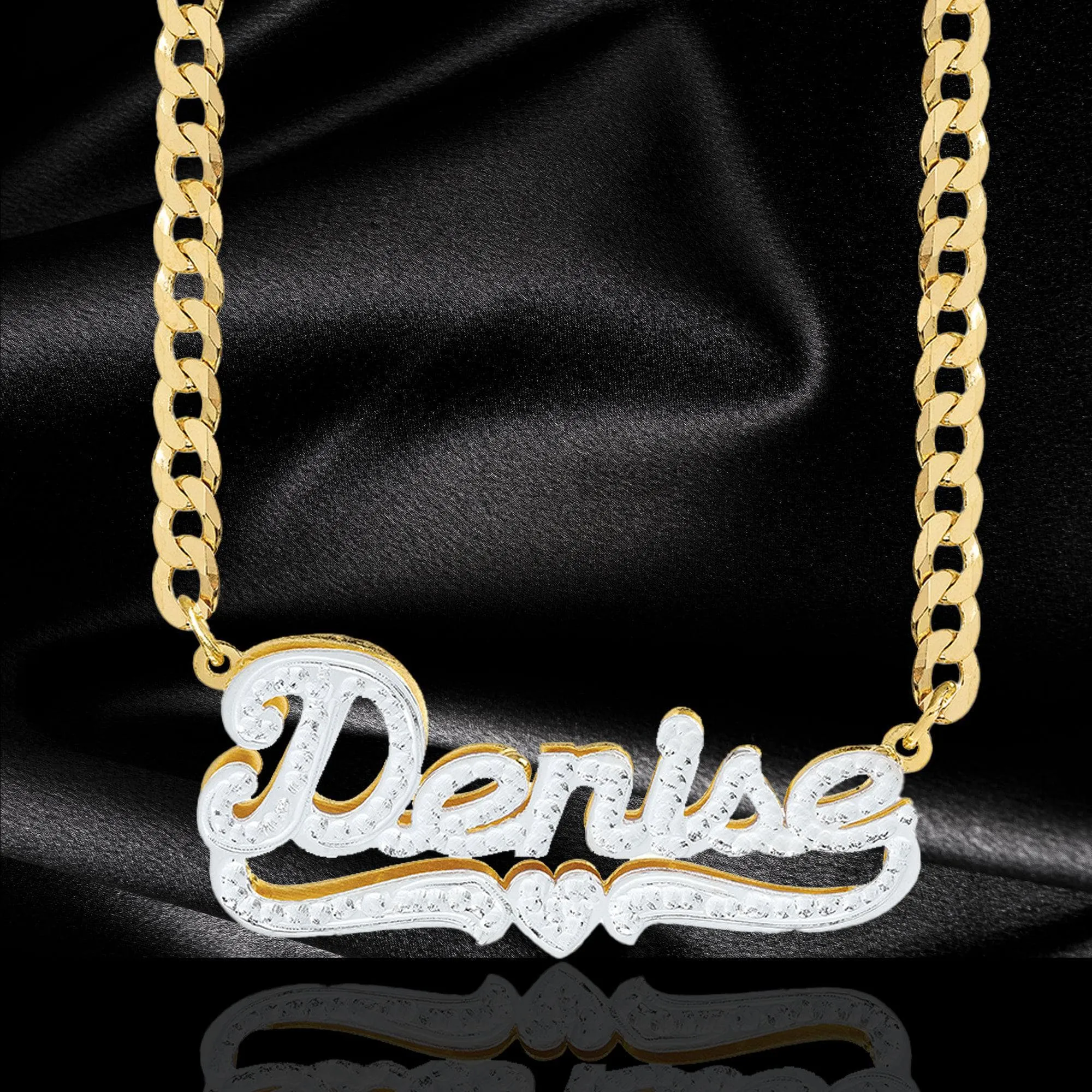 <p>Personalized .925 Sterling Silver Double Plate Necklace -<span style="color: #ff0000;"> FREE SHIPPING</span></p>