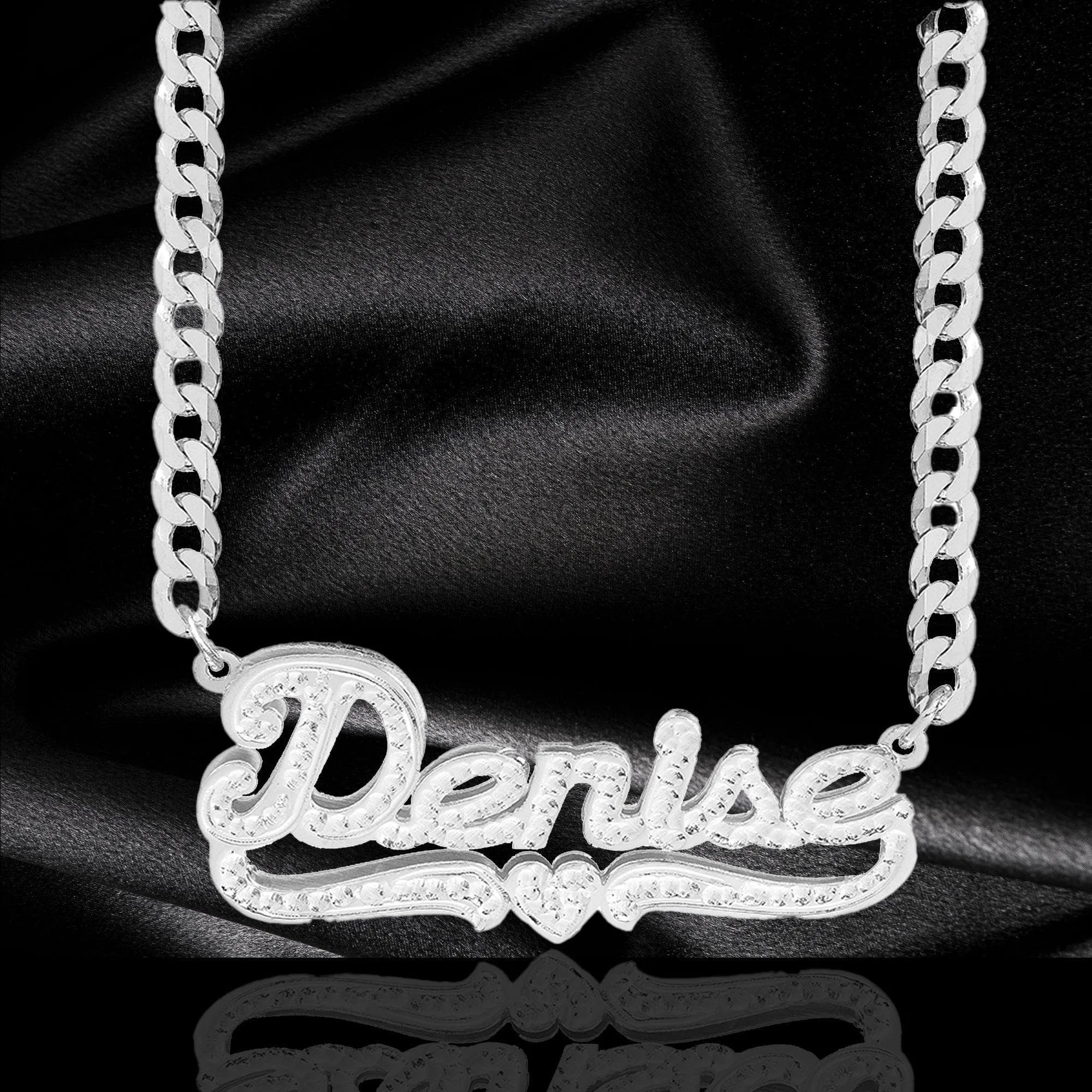 <p>Personalized .925 Sterling Silver Double Plate Necklace -<span style="color: #ff0000;"> FREE SHIPPING</span></p>