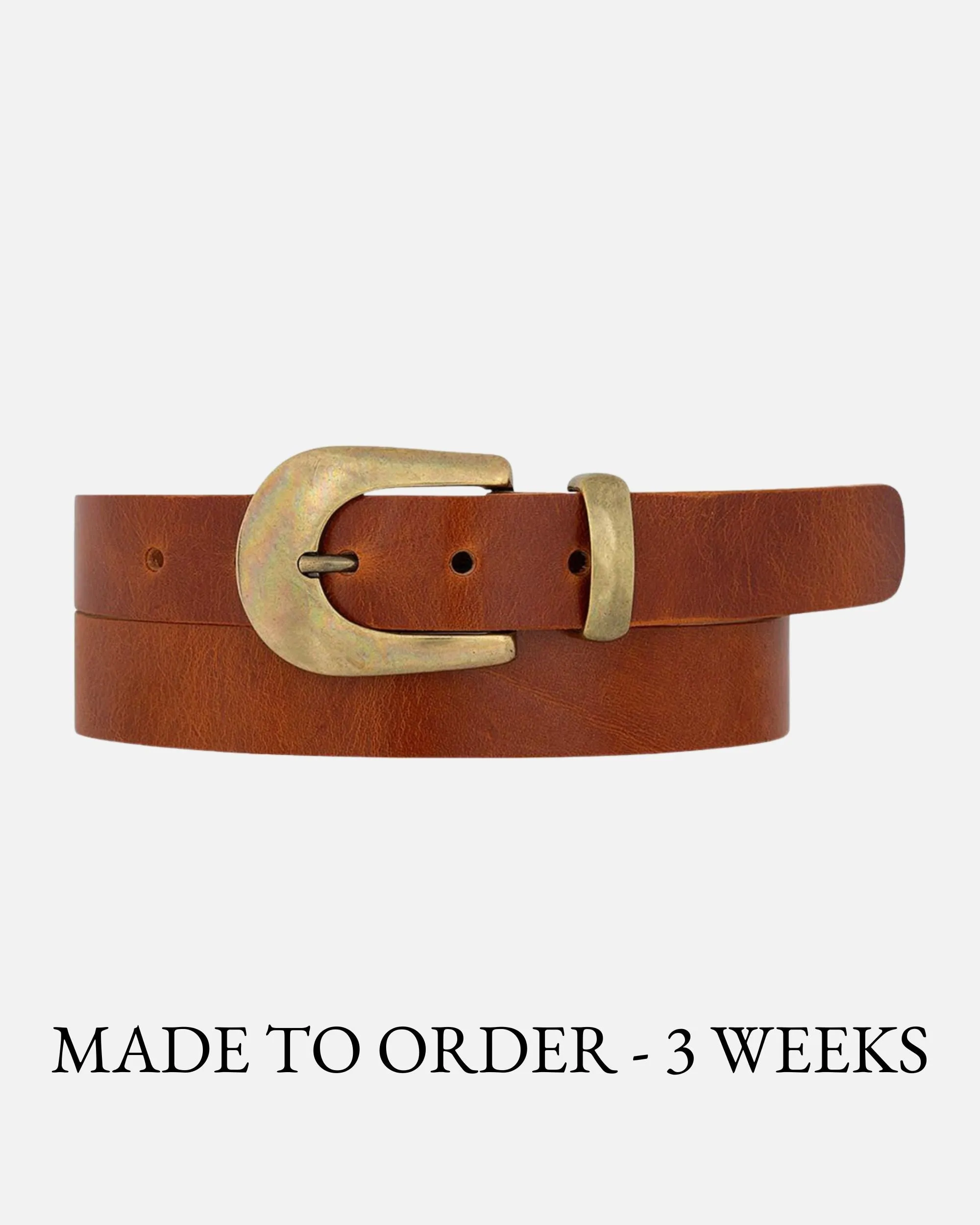 MADE TO ORDER Annie | Classic Belt with Statement Gold Buckle