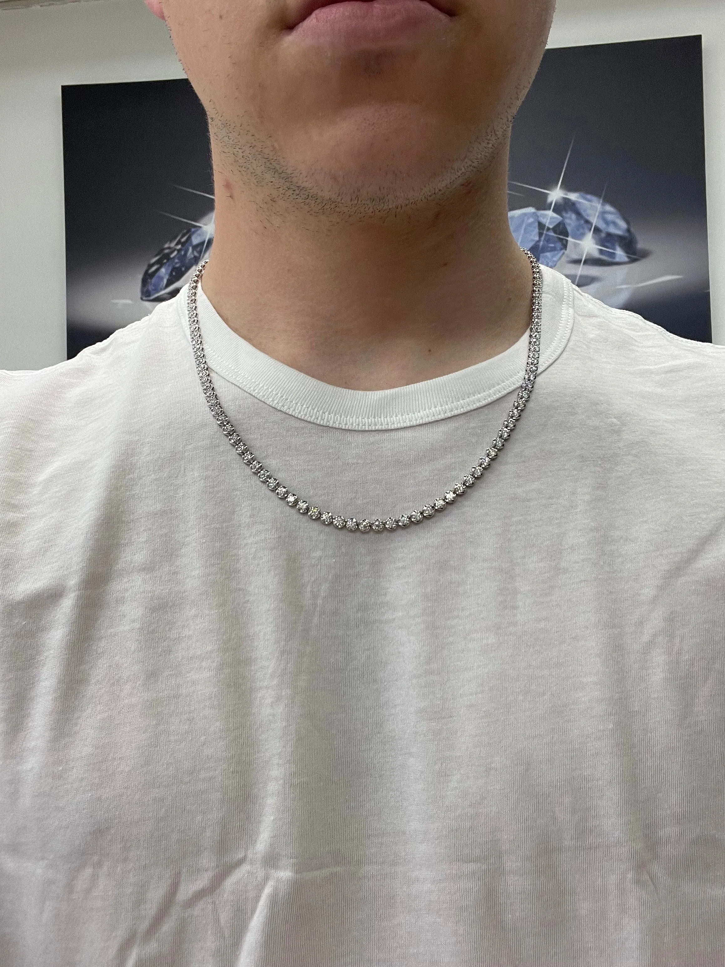 Men's 15 Carat Tennis Chain Solid Gold