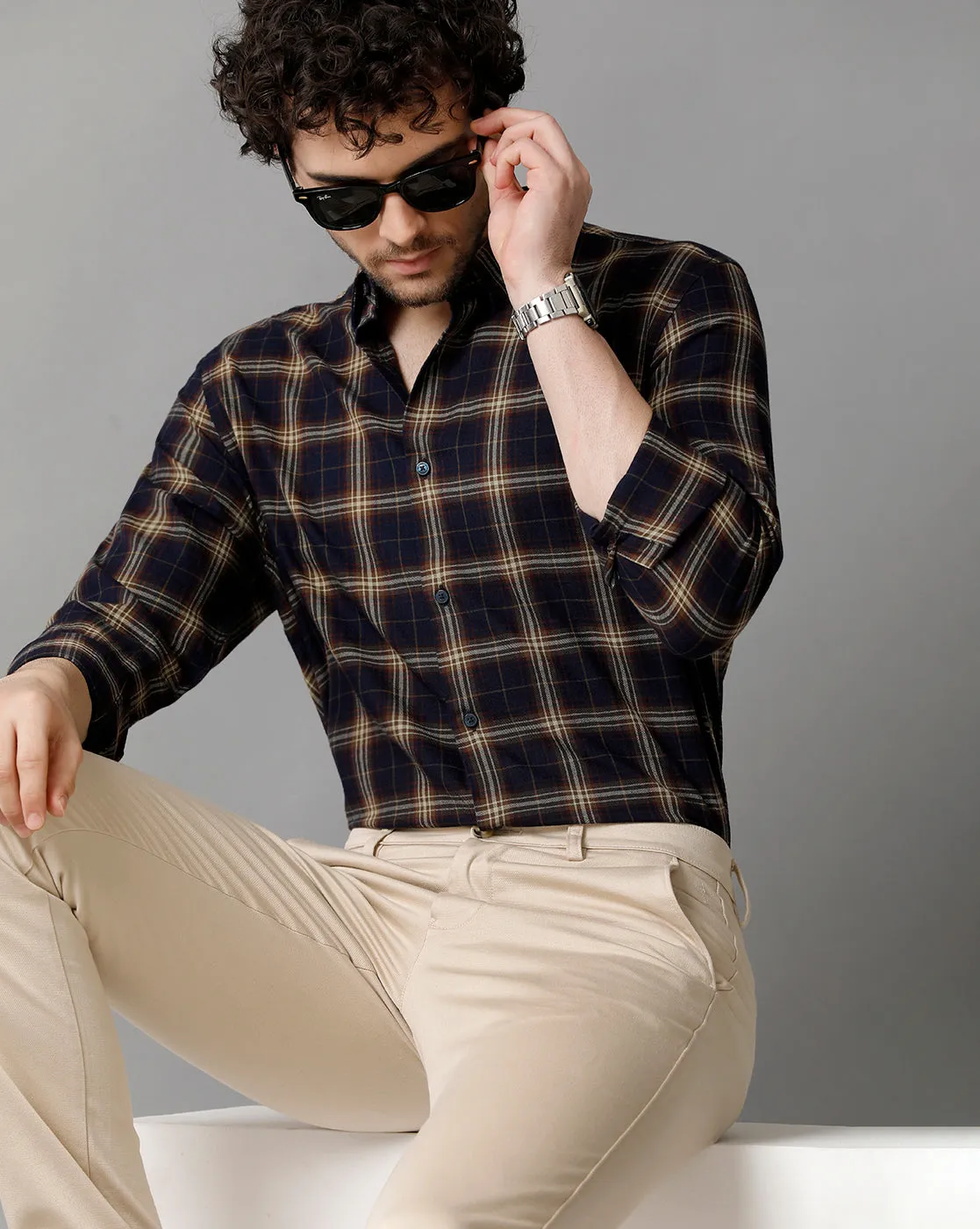 Men's Cotton Check  Multicolour Shirt