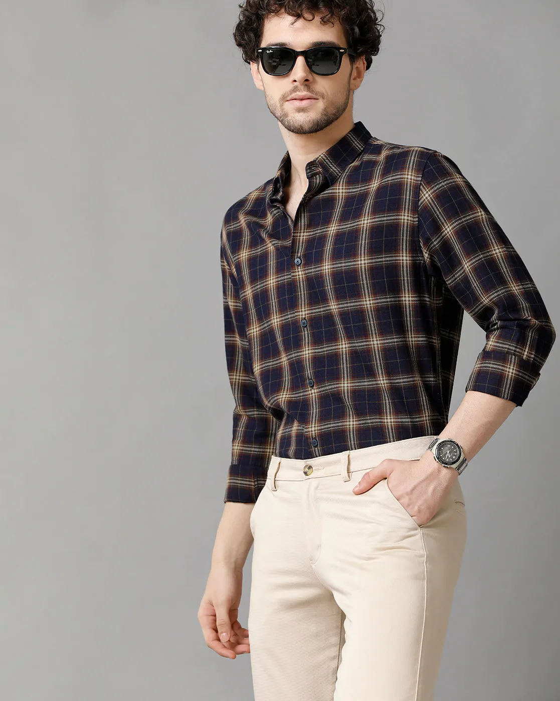 Men's Cotton Check  Multicolour Shirt