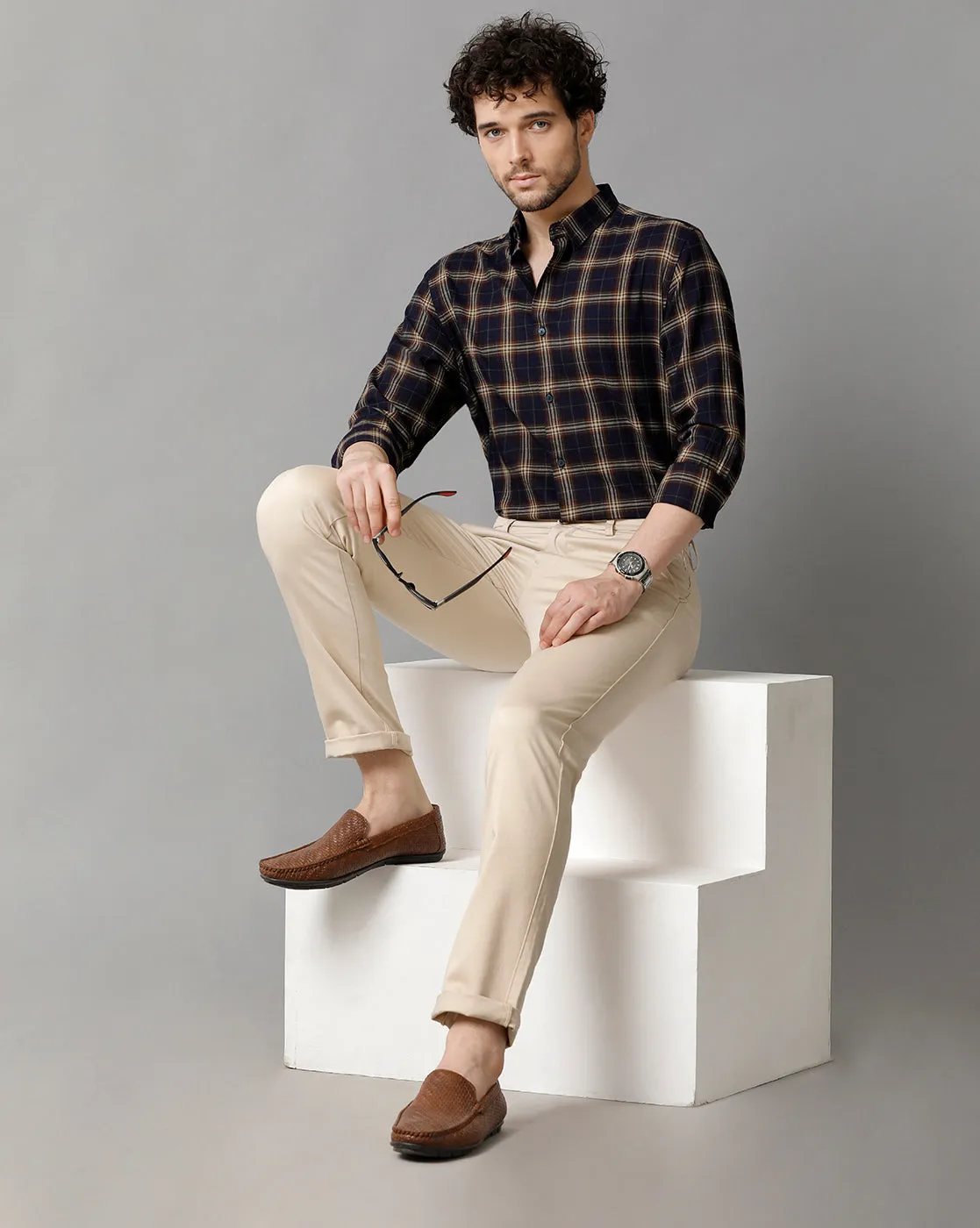 Men's Cotton Check  Multicolour Shirt