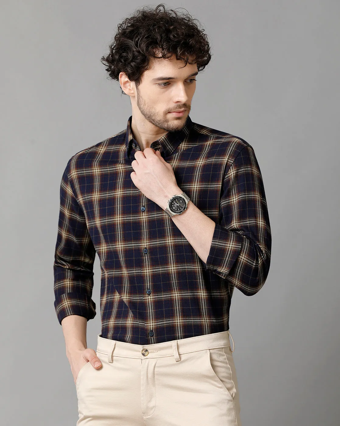 Men's Cotton Check  Multicolour Shirt