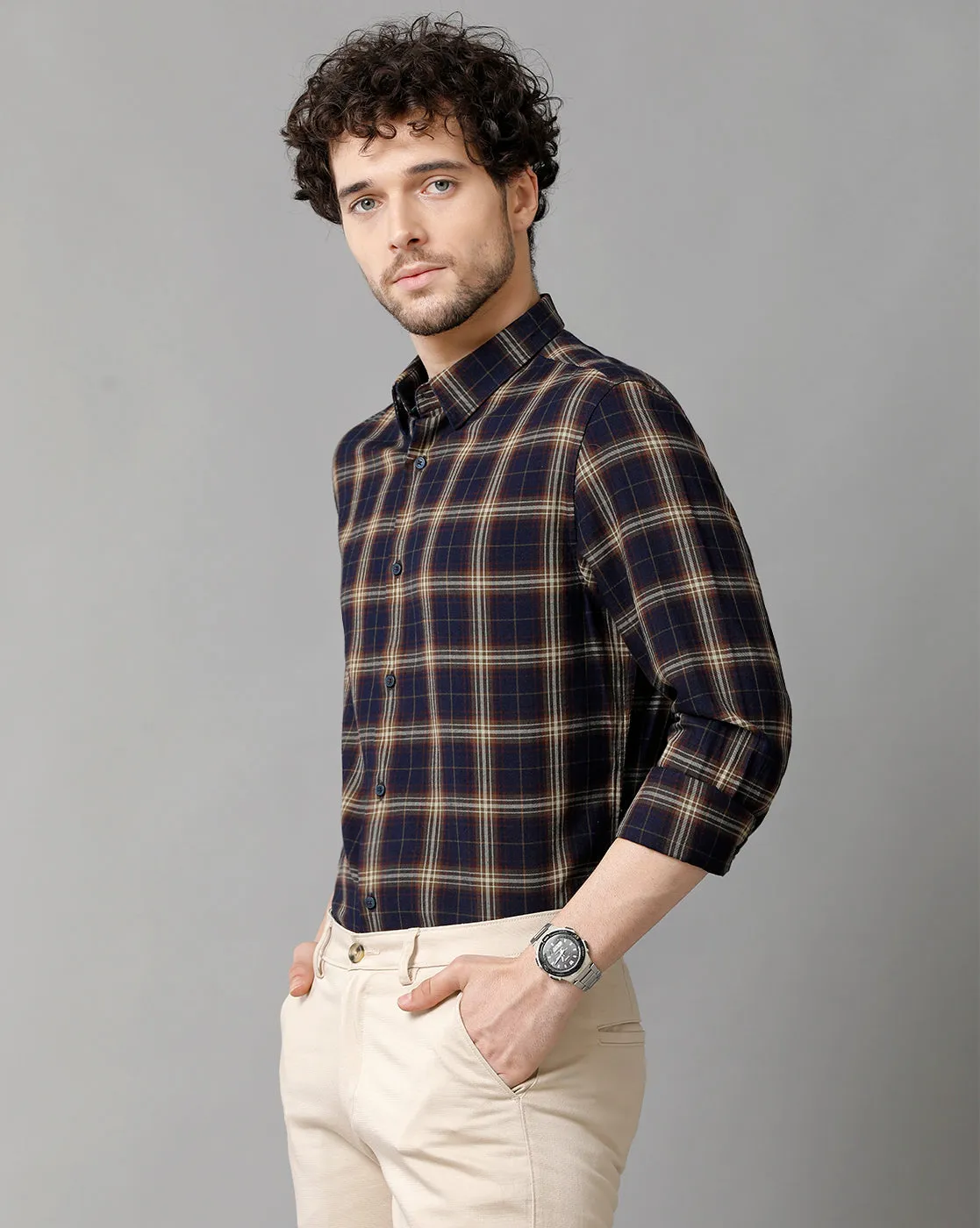 Men's Cotton Check  Multicolour Shirt