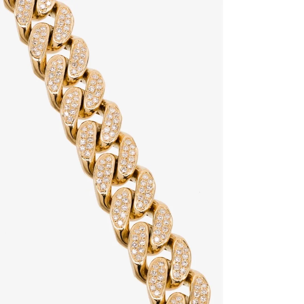MEN'S DIAMOND PAVE FLAT LINK NECKLACE