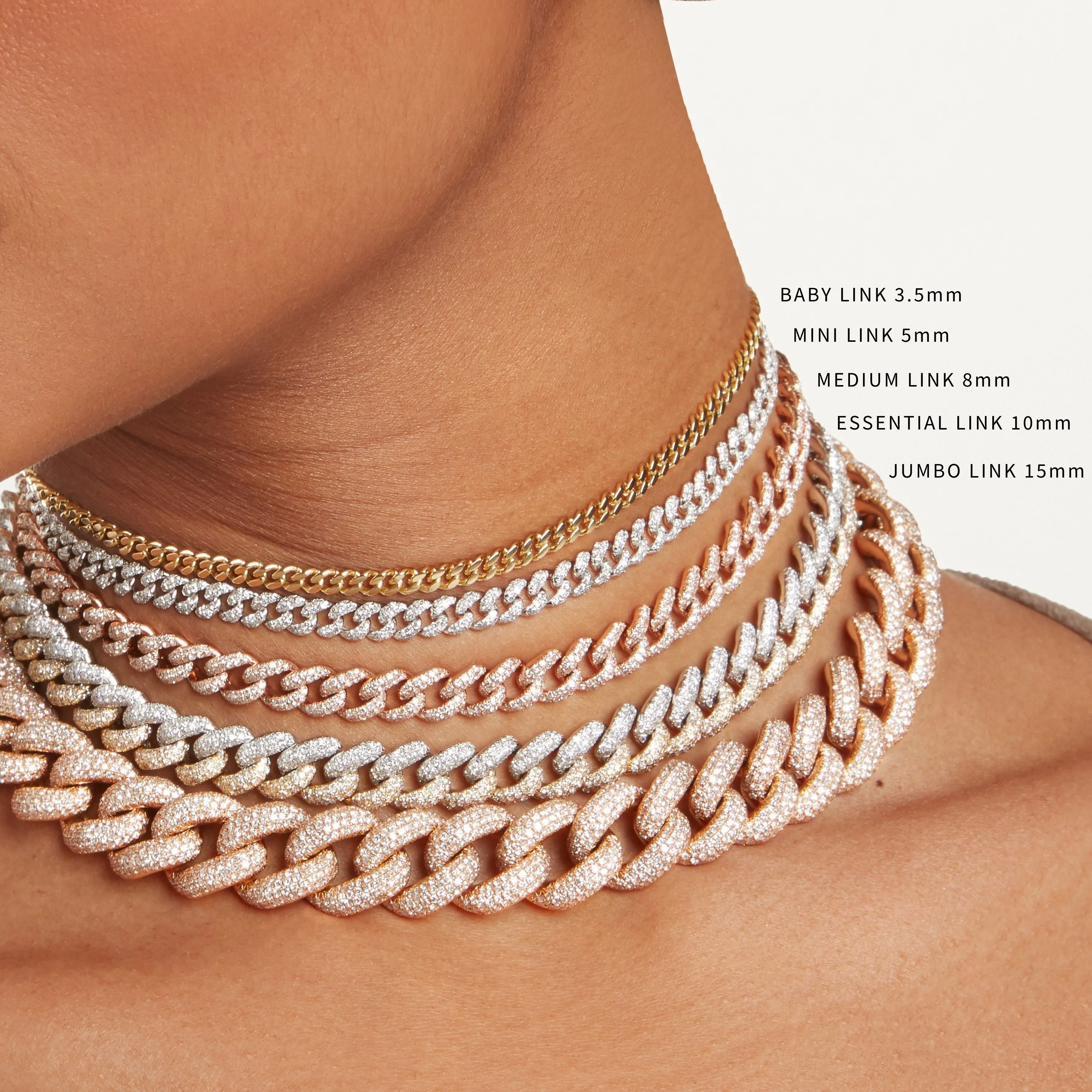 MEN'S DIAMOND PAVE FLAT LINK NECKLACE
