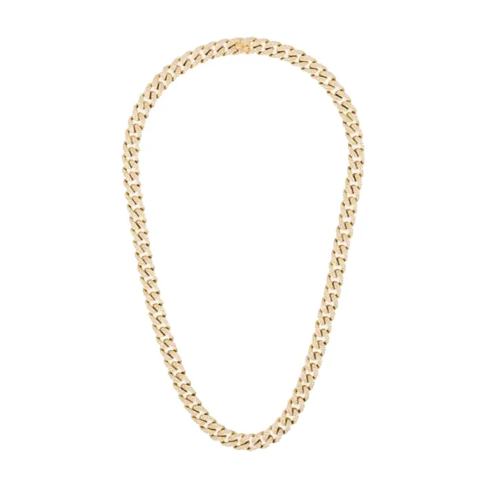 MEN'S DIAMOND PAVE FLAT LINK NECKLACE