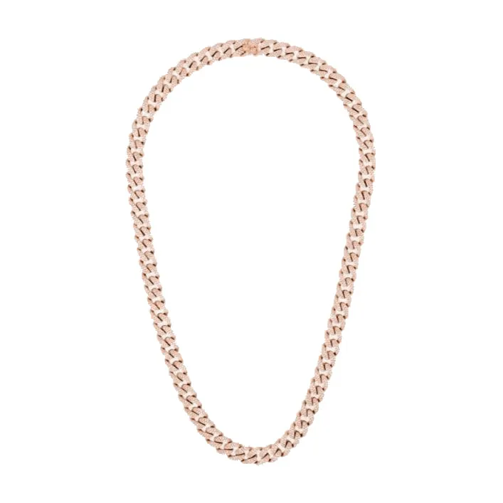 MEN'S DIAMOND PAVE FLAT LINK NECKLACE