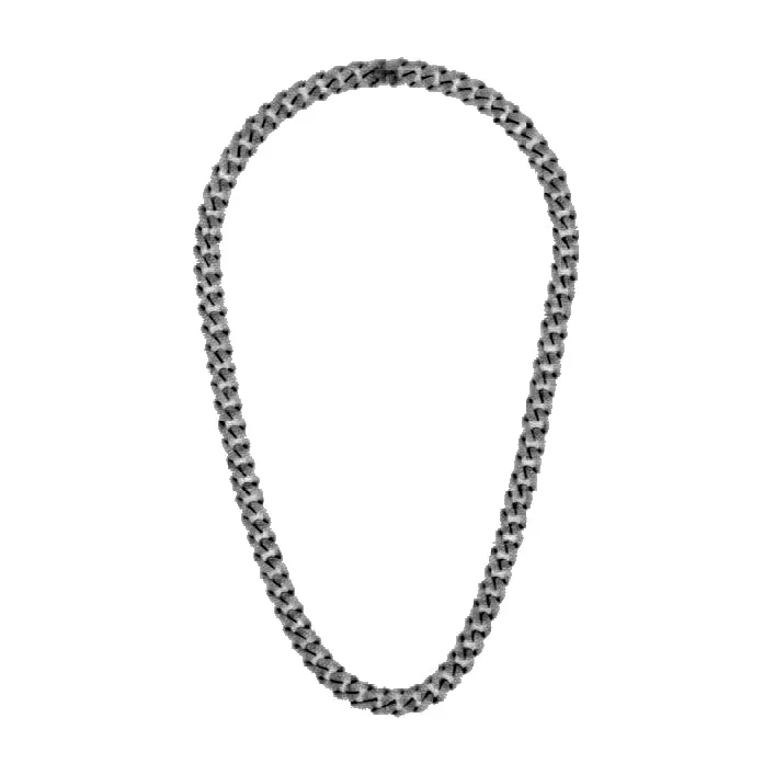 MEN'S DIAMOND PAVE FLAT LINK NECKLACE