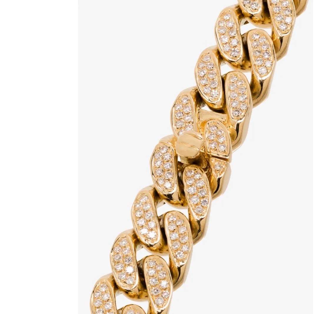 MEN'S DIAMOND PAVE FLAT LINK NECKLACE