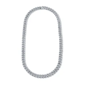 MEN'S DIAMOND PAVE FLAT LINK NECKLACE