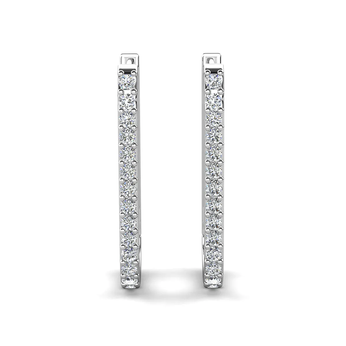 Nadia 18k White Gold Plated Crystal Hoop Earrings