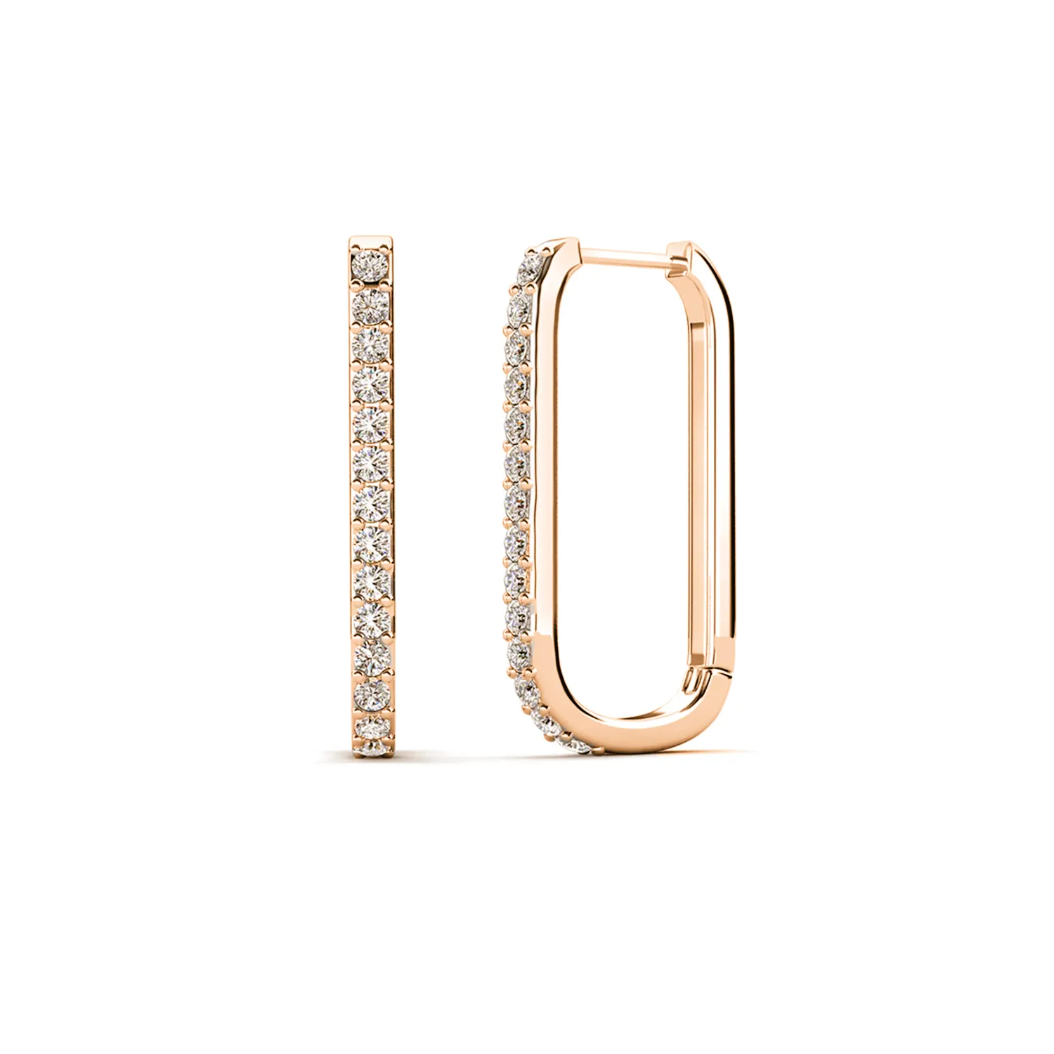 Nadia 18k White Gold Plated Crystal Hoop Earrings